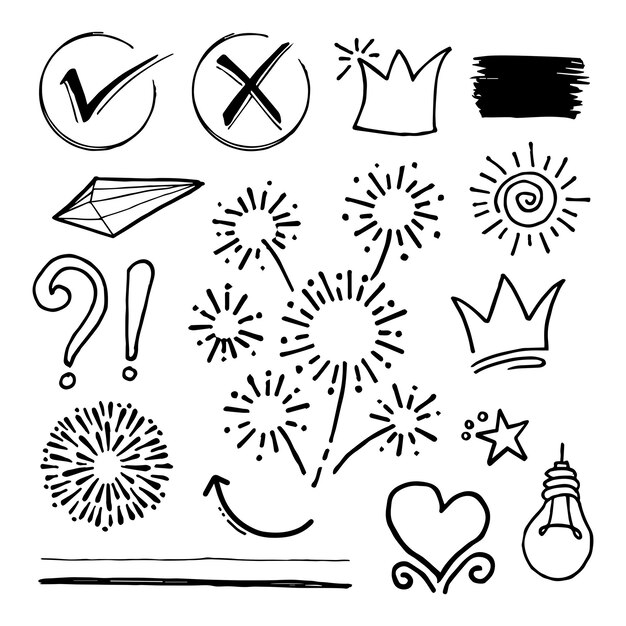 Doodle element vector set for concept design