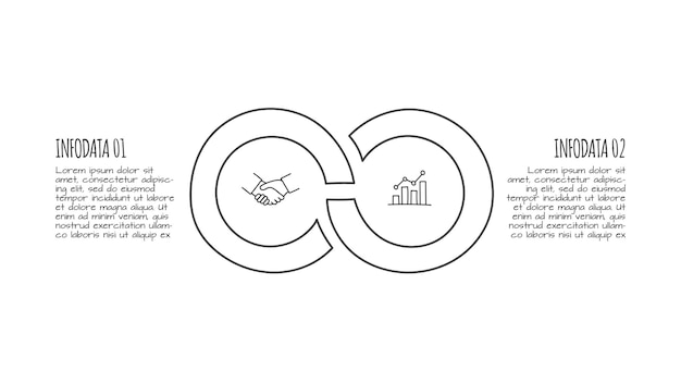 doodle infographic elements with 2 options hand drawn icons thin line illustration