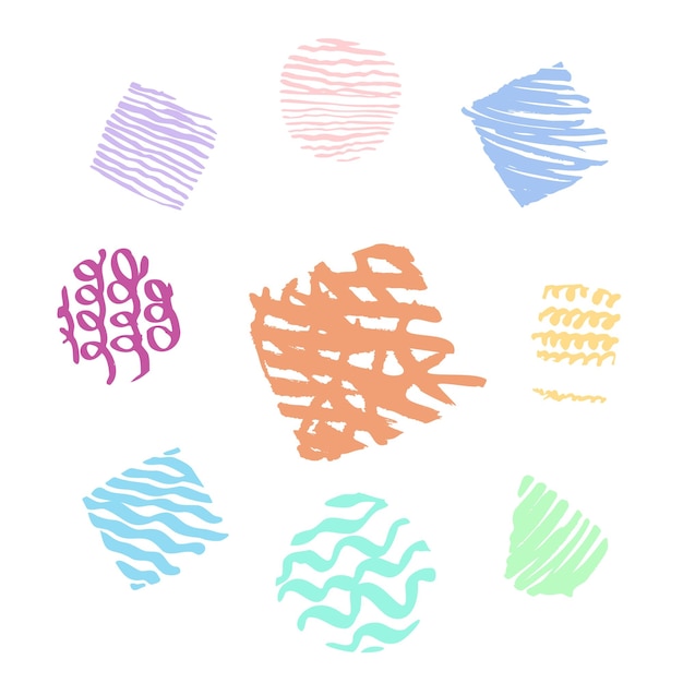 doodle shapes handdrawn trendy design elements
