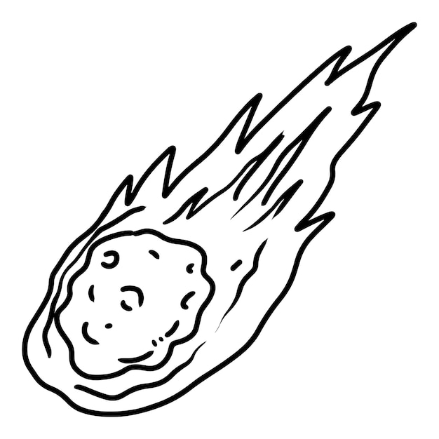 Doodle sketch style of Hand drawn meteor vector illustration for concept design