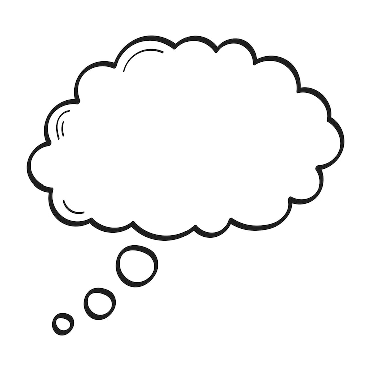 Vector doodle style thought bubble