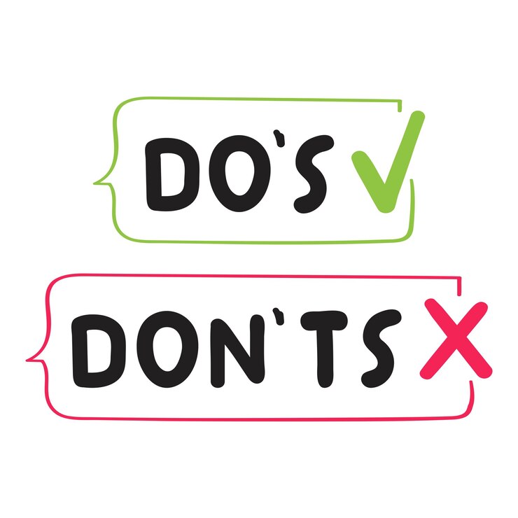 Vector dos and donts hand drawn vector design illustration on white background