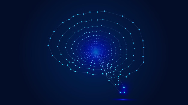 Dot and line links compose abstract brain abstract future science and technology background