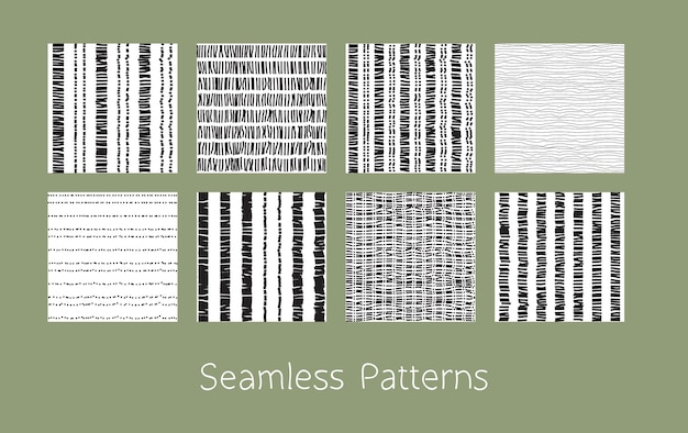 Dotted and Dashed Seamless Patterns Set