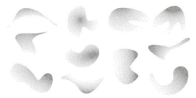 Dotwork abstract noise fluid grain gradient elements Pointillism gradient pattern in dotwork style