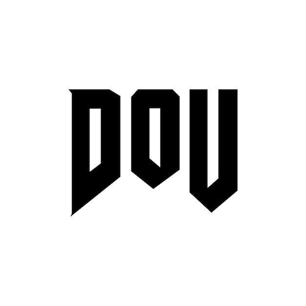 DOU letter logo design for technology company DOU logo design black and white color combination DOU logo DOU vector DOU design DOU icon DOU alphabet DOU typography logo design