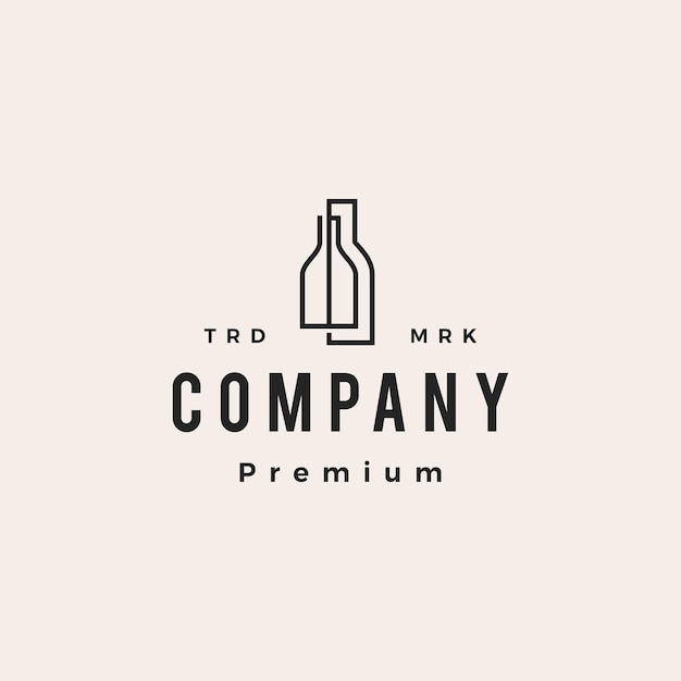 Double bottle hipster vintage logo vector icon illustration