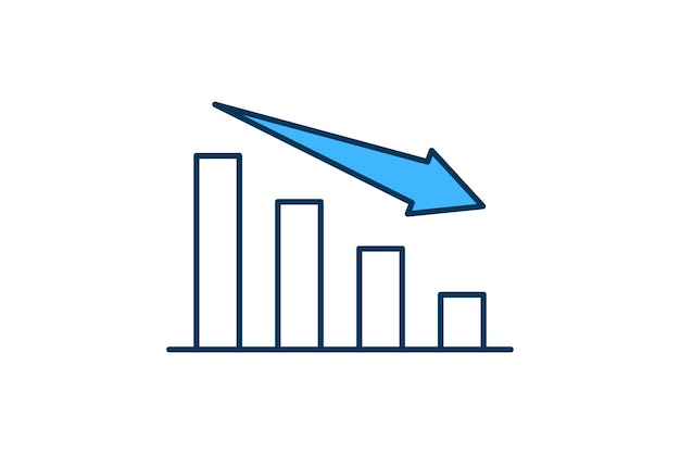 down graph chart icon vector icon related to graph and seo suitable for web site app user interfaces printable etc flat line icon style simple vector design editable