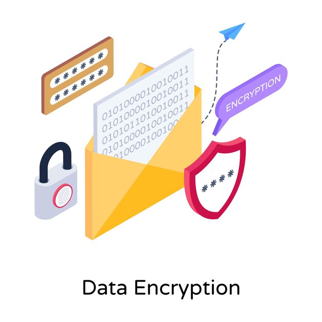 Download 3d illustration of data encryption