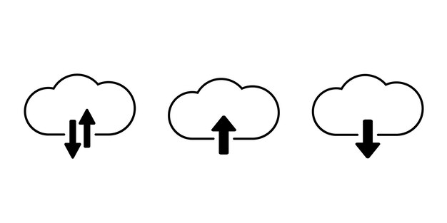 Download and upload vector sign Set cloud weather Icon sky illustration