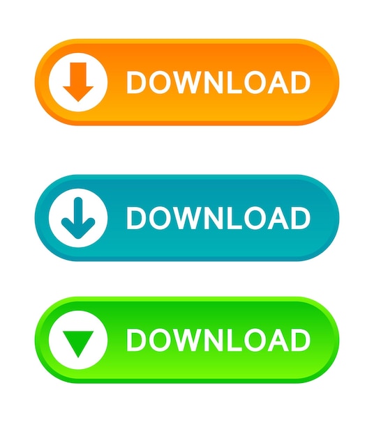 Download button with icon isolated on white background