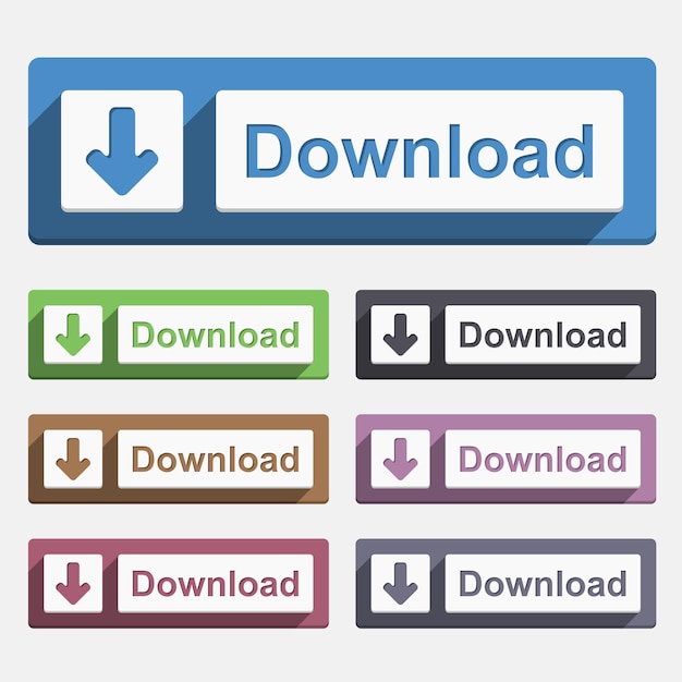Download buttons flat design vector eps10 illustration