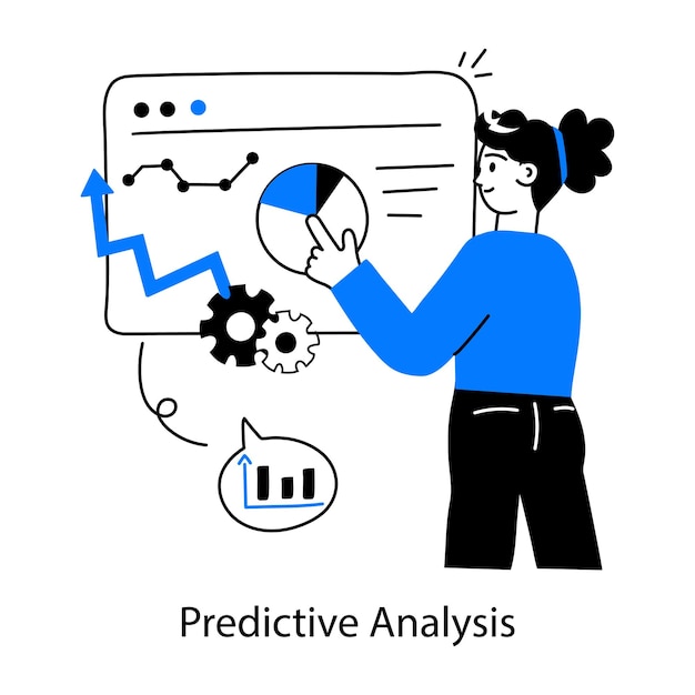 Download doodle mini illustration of predictive analysis