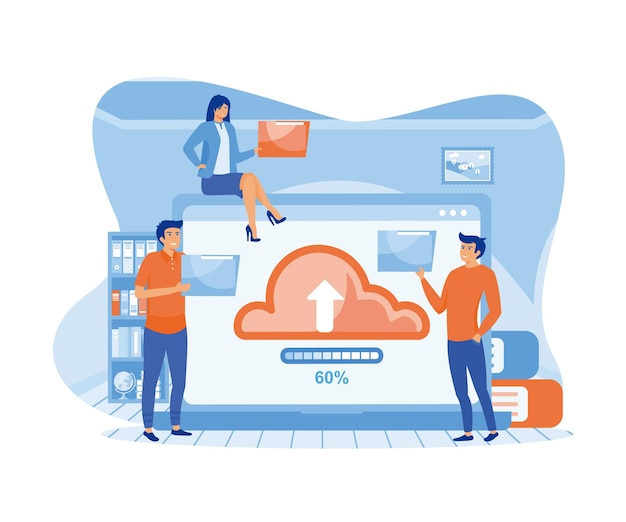 Download file concept Cloud service and information exchange on Internet