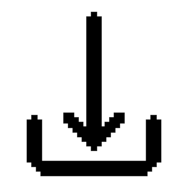 download icon button with pixel art style