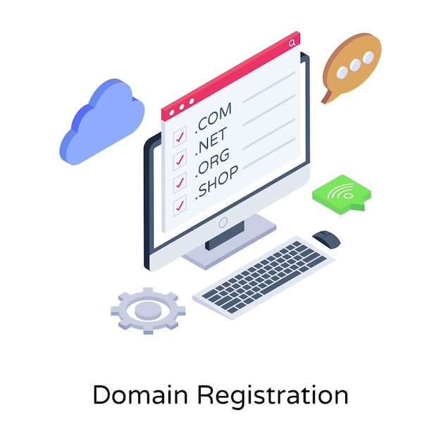 Download premium illustration of domain registration