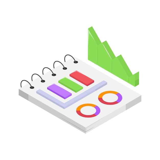 Download this creative isometric icon of business report