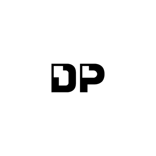 DP monogram logo design letter text name symbol monochrome logotype alphabet character simple logo
