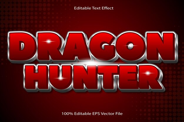 dragon hunter editable text effect emboss cartoon gradient style
