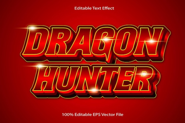 dragon hunter editable text effect emboss cartoon gradient style