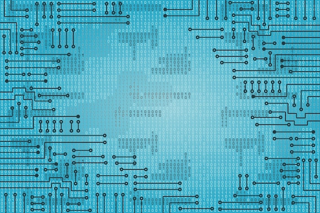 Drawing modern electronic circuit and  binary code