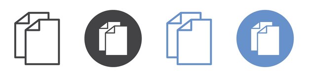 Duplicate icon flat line symbol set