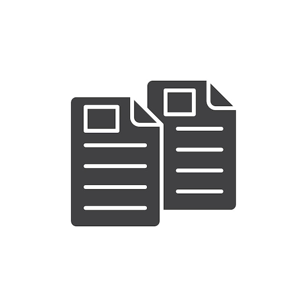 Duplicate icon set copy data files vector symbol matching duplicity sign copy button in black filled and outlined style