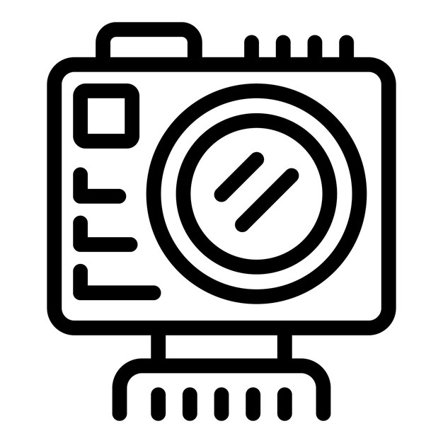Durable camera icon outline vector Contemporary shooting gadget