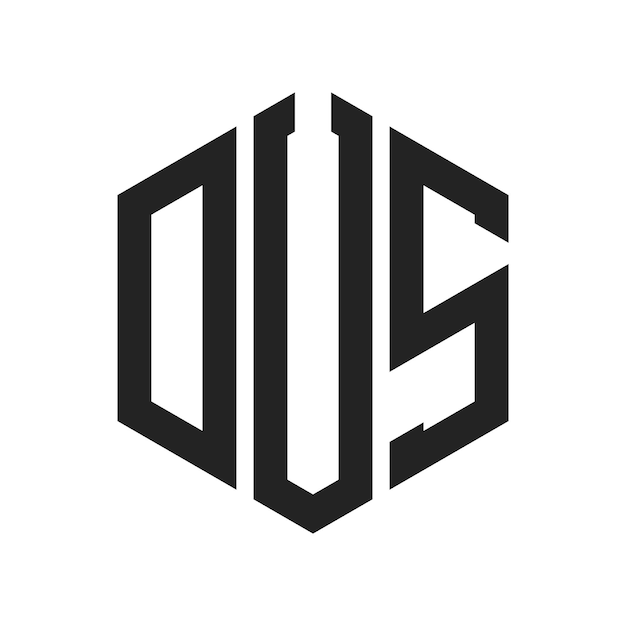 DUS Logo Design Initial Letter DUS Monogram Logo using Hexagon shape
