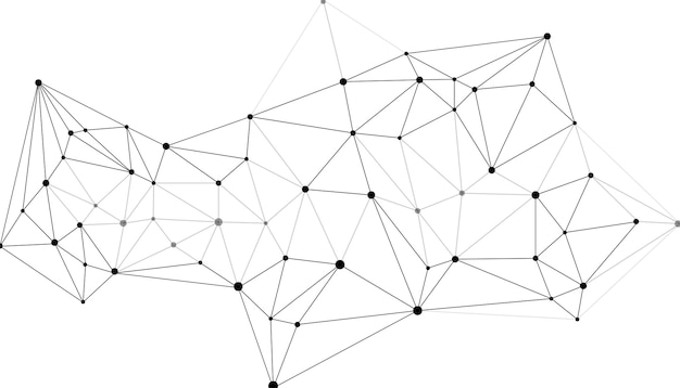 Dynamic abstract network mesh background with colorful connected nodes and geometric lines representing digital communication big data connections and futuristic technology structure design