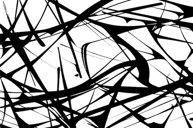 Dynamic Black Line Art on White Crisp Vector Texture for Backgrounds and Overlays
