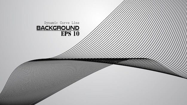 Dynamic curve line abstract background vector image for backdrop or presentation