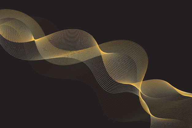 Dynamic golden waves on black perfect for sleek backgrounds or hightech themes