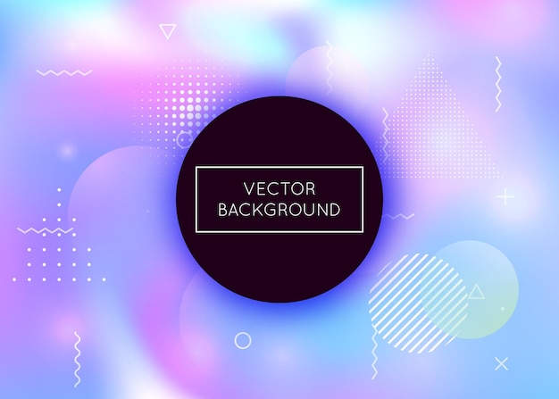 Dynamic shape background with liquid fluid Holographic bauhaus