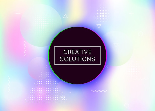 dynamic shape background with liquid fluid holographic bauhaus