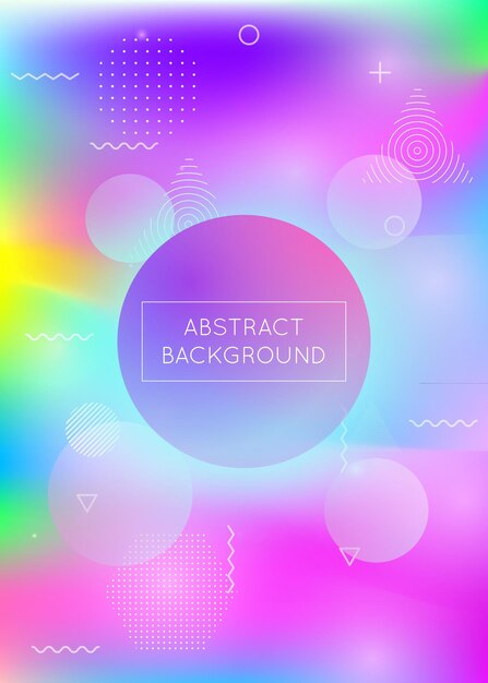Dynamic shape background with liquid fluid Holographic bauhaus
