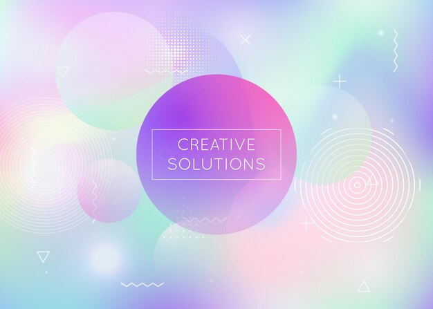 Dynamic shape background with liquid fluid Holographic bauhaus