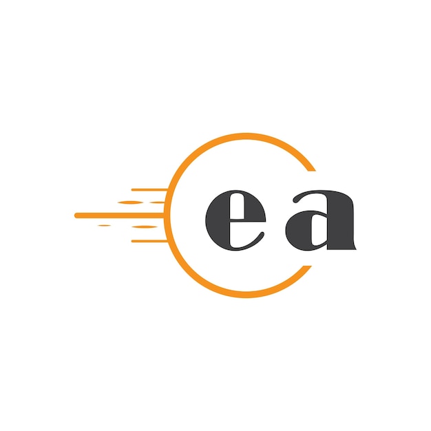 ea initial monogram logo with circle style design