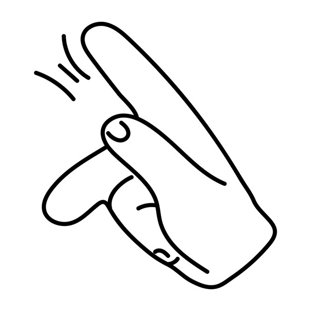 Easy to edit doodle icon of a hand gesture