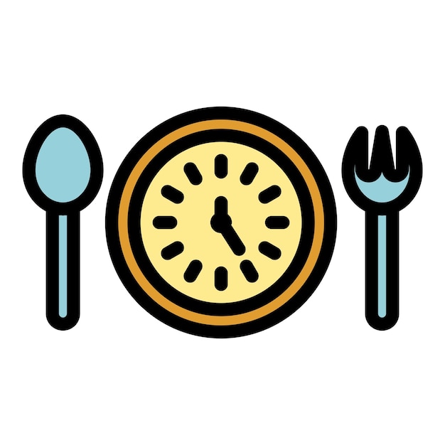 eating cutlery icon outline eating cutlery vector icon for web design isolated on white background color flat