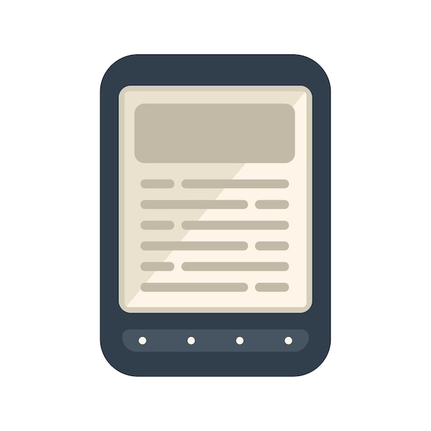 Ebook technology icon flat vector Digital tablet Web mobile isolated