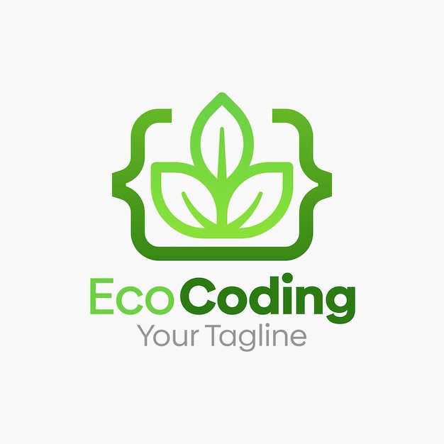 eco coding logo design template good for business agency community and organization