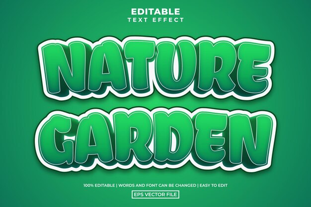eco green nature garden text style, editable text effect vector