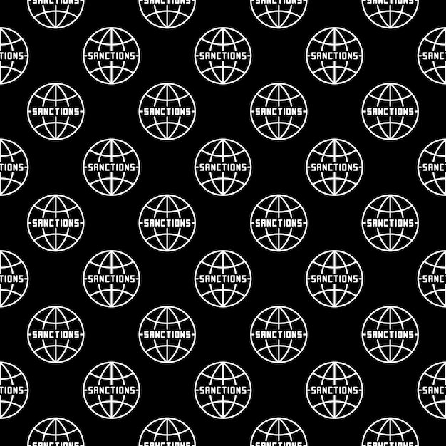 economic sanctions vector concept line seamless pattern