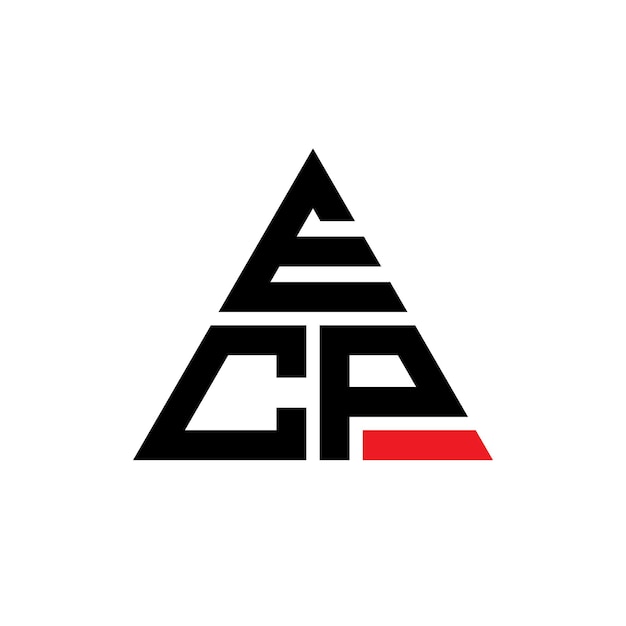 ECP triangle letter logo design with triangle shape ECP triangle logo design monogram ECP triangle vector logo template with red color ECP triangular logo Simple Elegant and Luxurious Logo