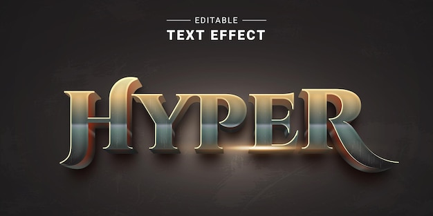 Editable 3D Futuristic Chrome Metallic Text Effect