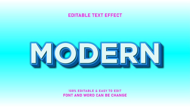 Editable 3d modern effect text