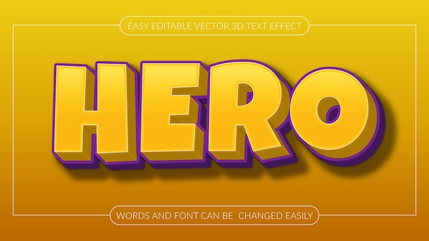 editable 3d text effect hero text style