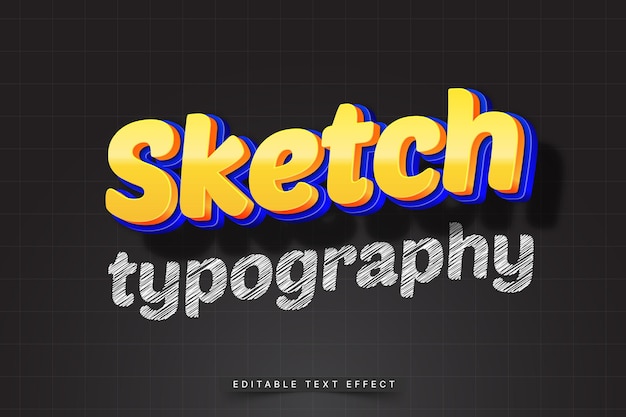 editable 3d trendy lettering text effect