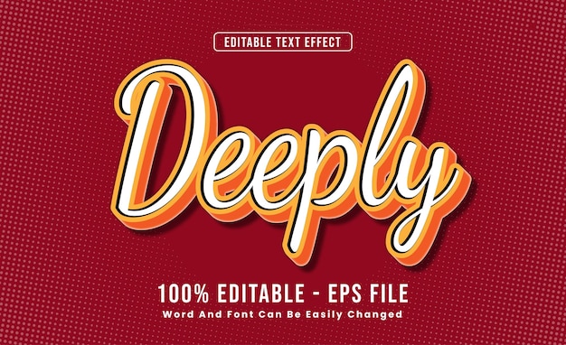 Editable deeply Text Effect word and font be change